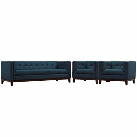 MODWAY FURNITURE Serve Living Room Sofa Set, Azure - Set of 3 EEI-2454-AZU-SET